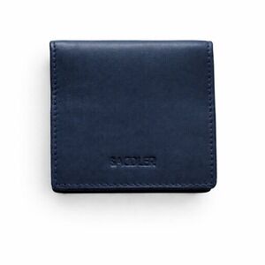 Saddler Navy Blue Real Leather Snap Closure Bill Fold